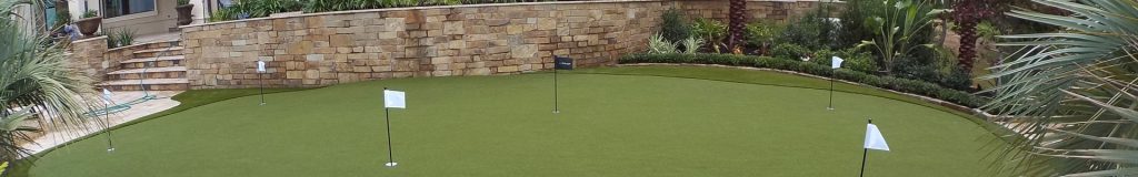 Artificial backyard putting green