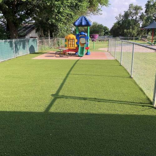 Artificial grass playground