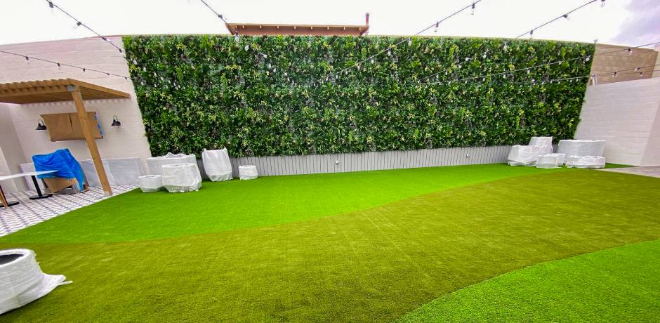 Artificial grass and artificial living wall