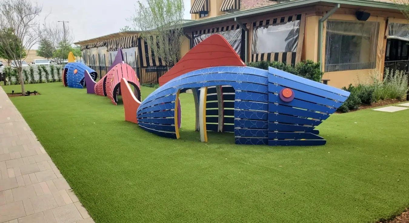 Artificial grass playground installed by SYNLawn